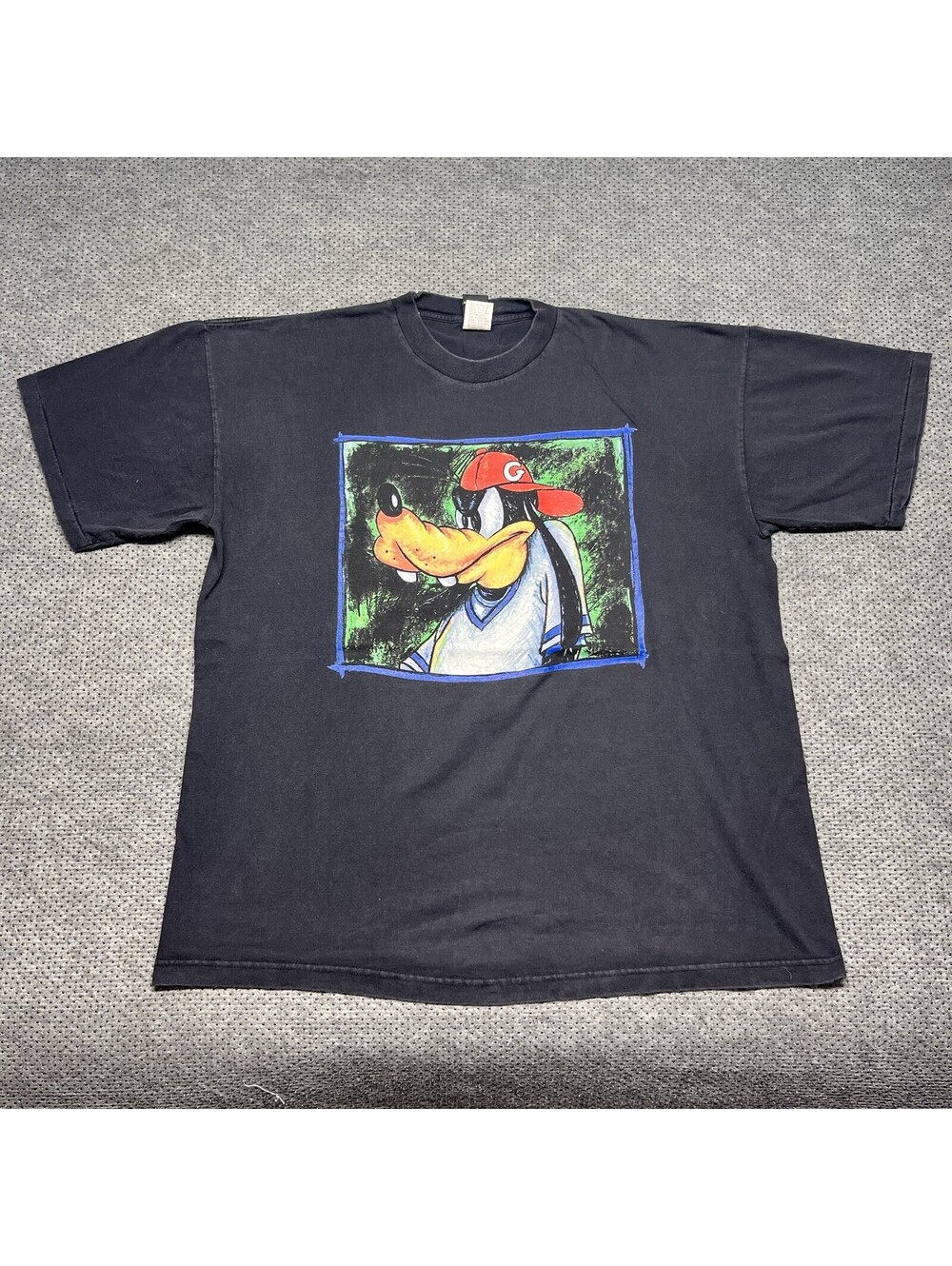 Vintage 1990S Walt Disney Goofy T-Shirt XXL Rare Art Style Men’s Black
